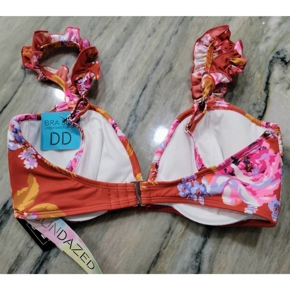 Sundazed Swimsuit Top 32 DD Floral Underwire NWT - Picture 5 of 6